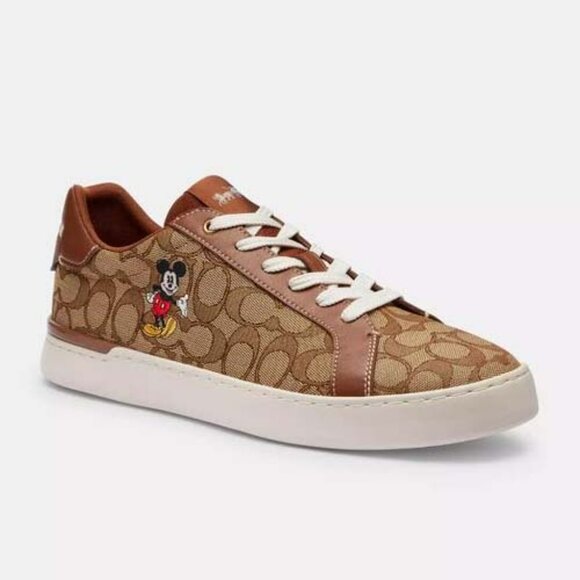 Disney X Coach Clip Low Top Sneaker In Signature Jacquard With Mickey Mouse - Picture 1 of 4